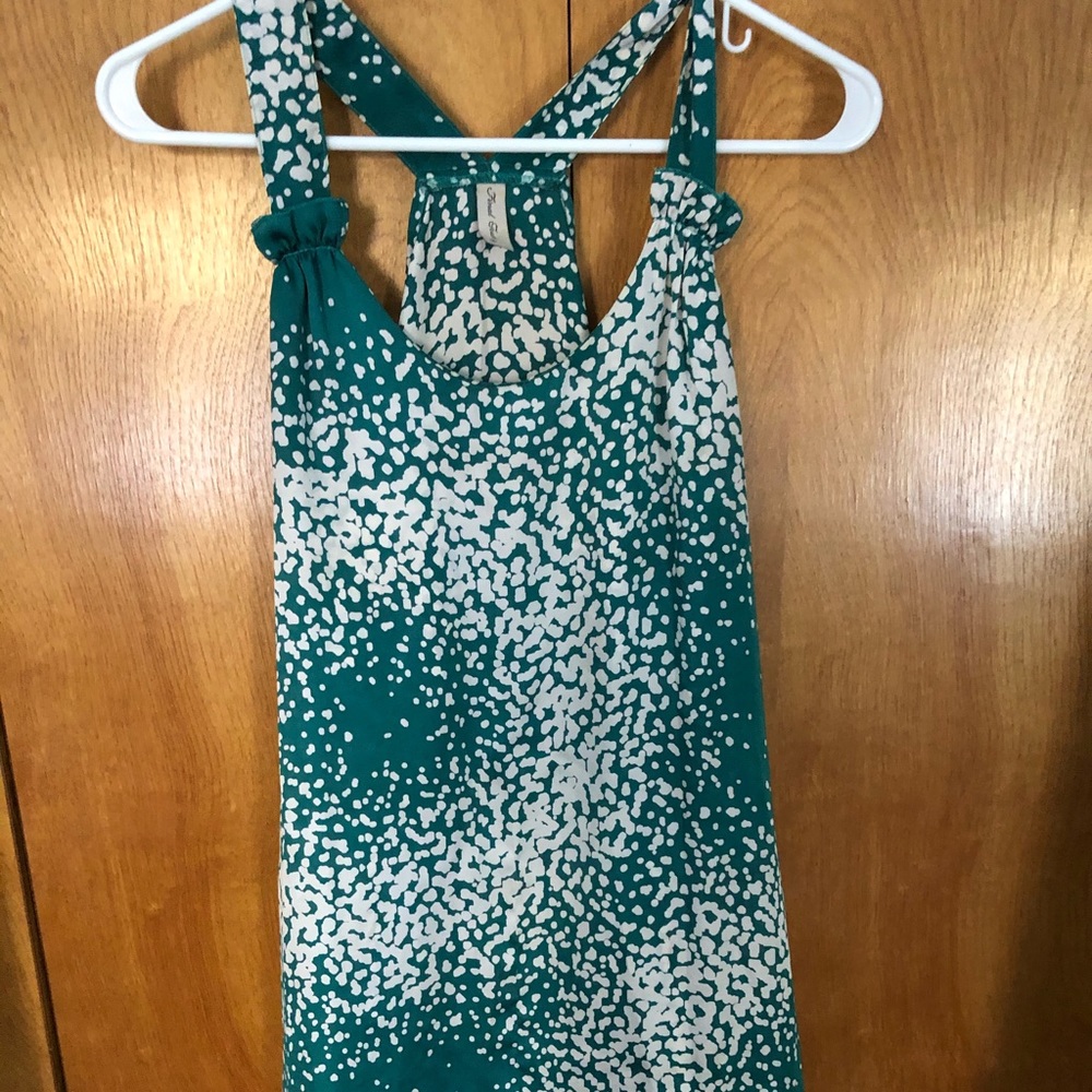 Medium green and white dress